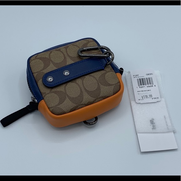 NWT Coach Square Hybid Pouch Bag Organizer Khaki - Picture 2 of 3